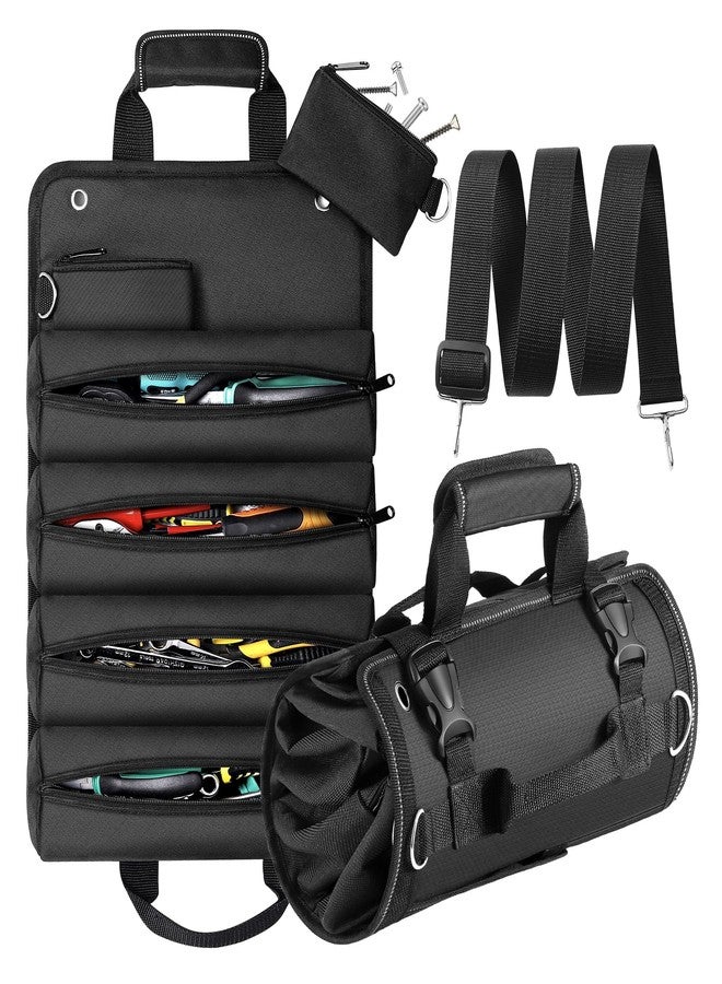 MTROYALDIA Heavy Duty Roll-Up Tool Bag with 2 Detachable Zipper Pouches, Compact and Portable Large Capacity Tool Storage, Versatile Tool Organizer for Mechanics, Electricians, and DIY Enthusiasts - Image 1